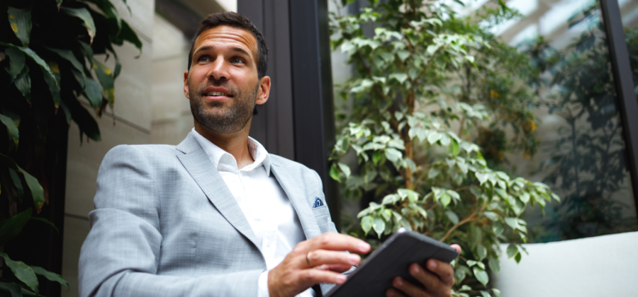Man with tablet