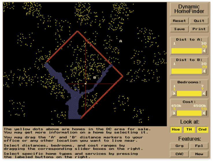 A screenshot of Dynamic home finder