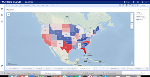 Color map of the United States