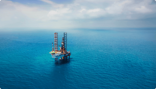 oil rig out on ocean