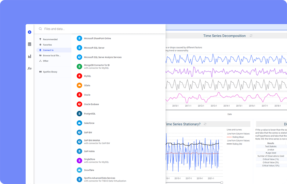 Spotfire connectors product screenshot