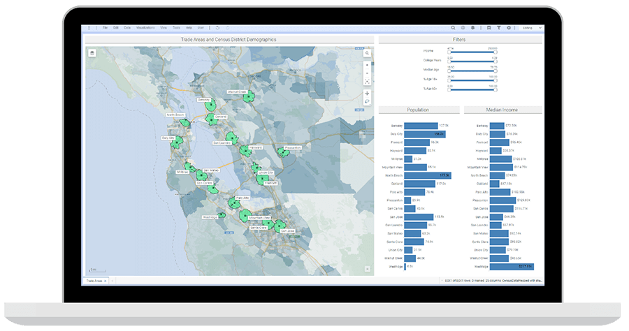 Map chart analytics screenshot