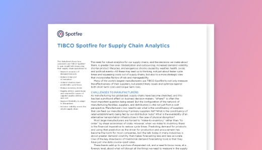 Spotfire for supply chain analytics cover screenshot