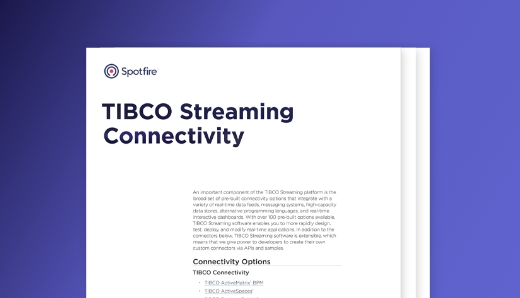 Spotfire Streaming connectivity