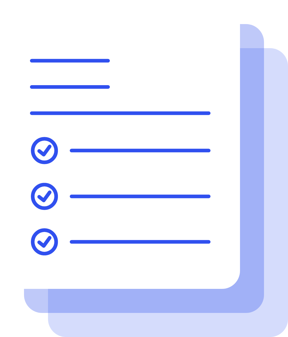 White paper logo with blue lines